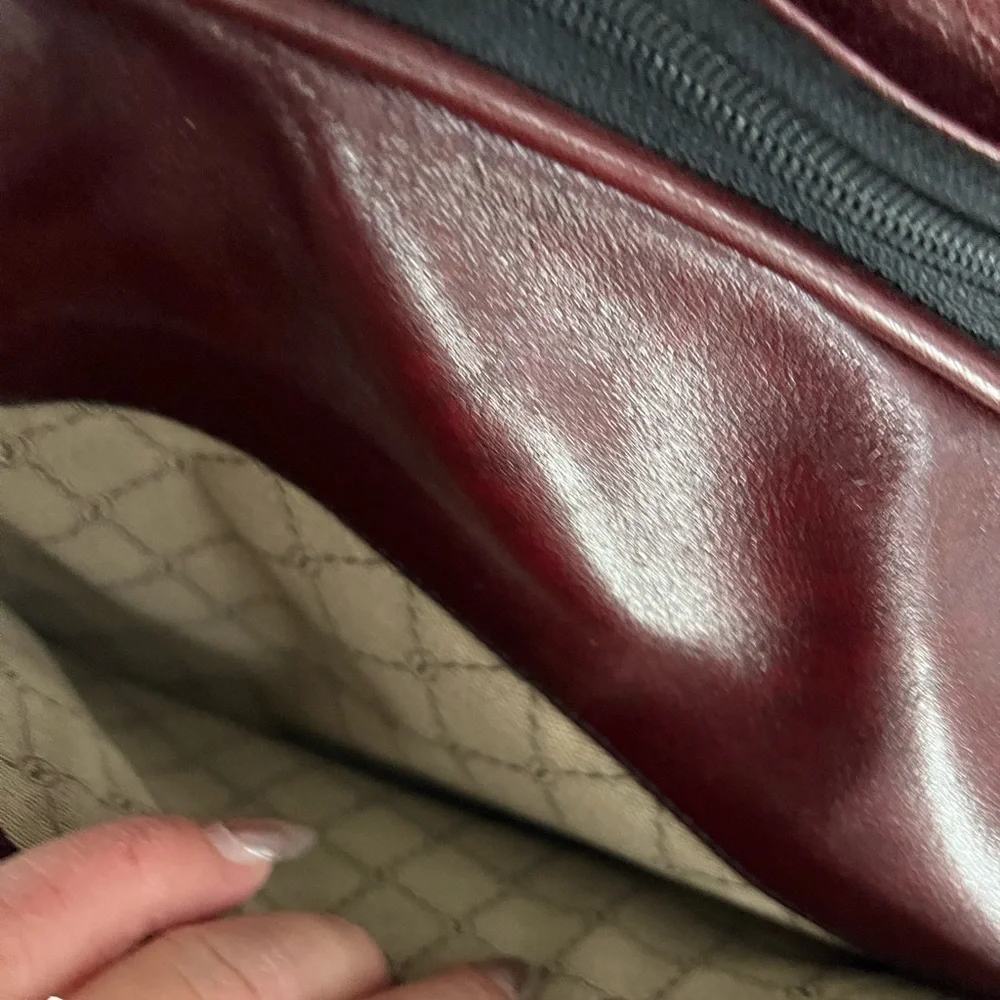 Vintage Goldpfeil Burgundy Leather Overnighter Briefcase Bag *RARE*